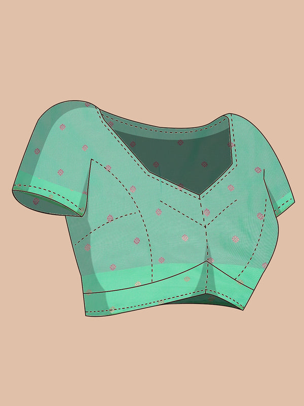 Purple Copper Designed Art Silk Saree With Green Border