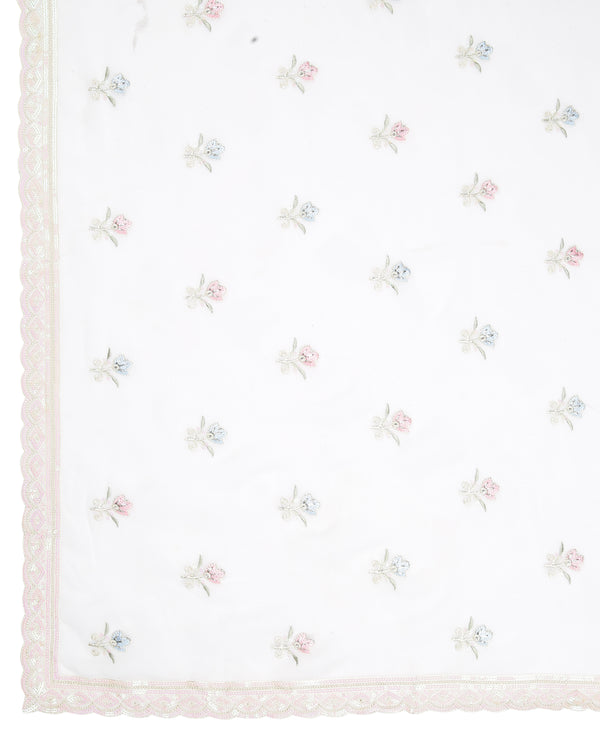 Kalyan Silks Georgette Ethnic Wear Off White Saree