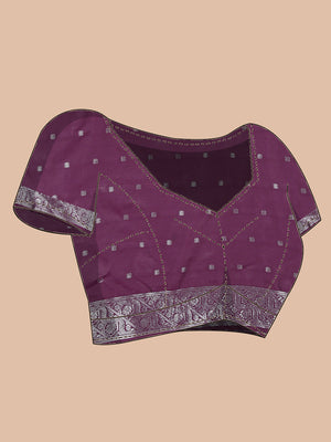 Lavener Color Art Silk Plain Saree With Purple Floral Printed Border And Pallu