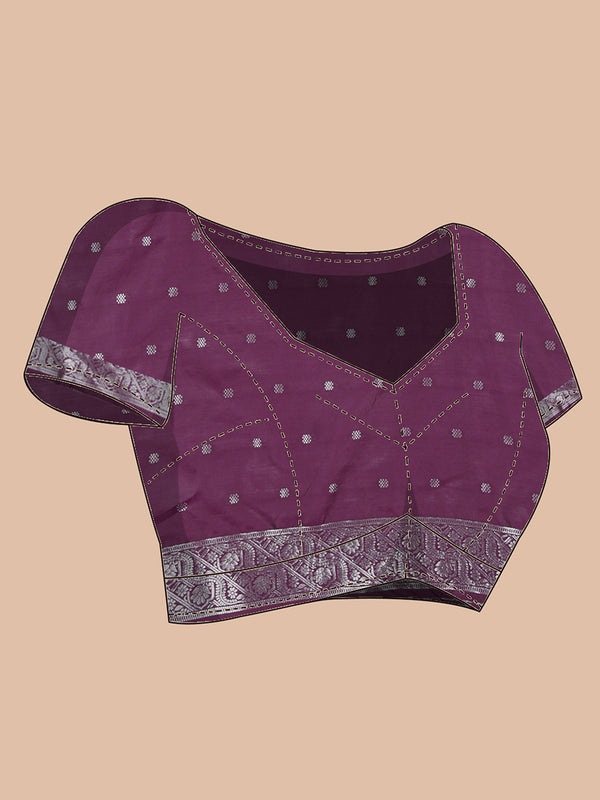 Lavener Color Art Silk Plain Saree With Purple Floral Printed Border And Pallu