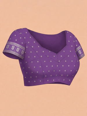 Semi Silk Violet Woven Butta Saree
