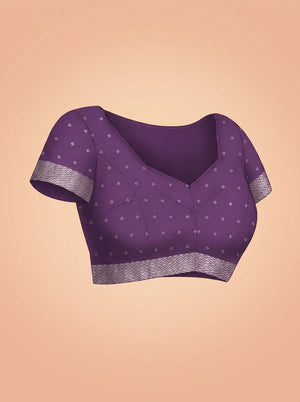 Semi Jute Deep Purple Butta Woven Saree
