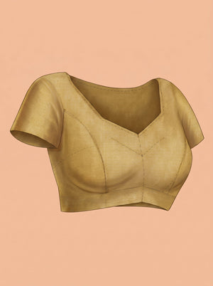 Semi Silk Mustard Gold Fine Butti Work Saree
