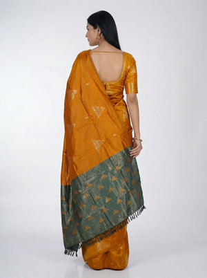 Semi Silk Women’s Copper Brown Saree with Traditional Butta Motifs