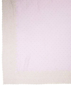 Georgette Lavender Color White Embroidery Border  Saree