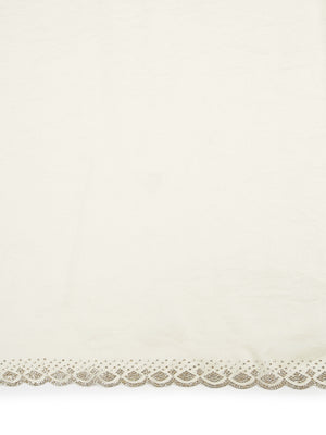 Cream Color Soft Organza Chiffon Saree With Foil Floral Print Over Body