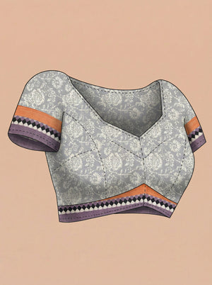 Chanderi Cotton Rust Brown Saree With Black Checked Border