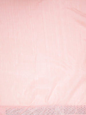Peach And Pista Green Double Shade Floral Painted With Metalic Glue Designed Georgette Saree