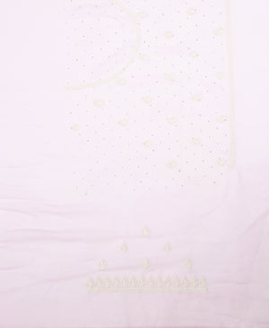 Georgette Lavender Color White Embroidery Border  Saree