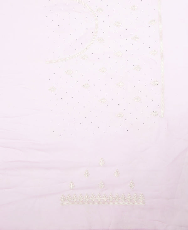 Georgette Lavender Color White Embroidery Border  Saree