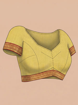 Chanderi Cotton Yellow Embroidered Floral Pattern Saree