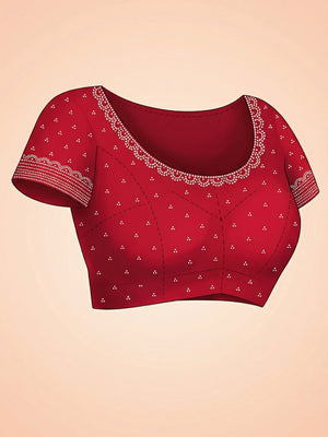 Chiffon Classic Red Minimal Small Stone  Border Designer Saree