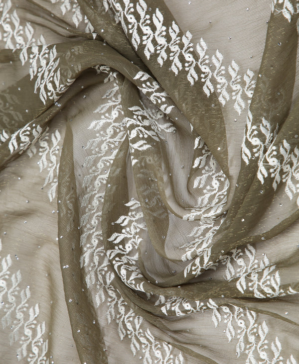 Tissue Ethnic Wear Khaki Color Saree