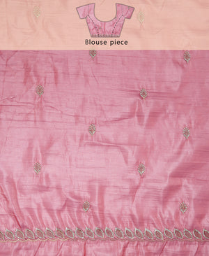 Organza Ethnic Wear Rose Gold Color Saree