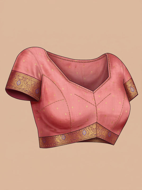 Art silk Terracotta Orange Saree with Traditional Butta Design