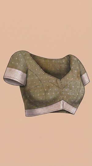 Silk Premium Caramel Saree with Geometric Square Pattern