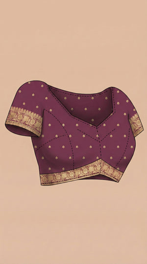 Semi Silk Ivory Brown Saree for Women with Maroon Small Buttas Blouse – Festive Wear