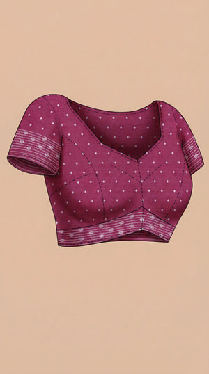 Semi Silk Ruby Pink Silk Saree for Women with Thread Butta Pattern