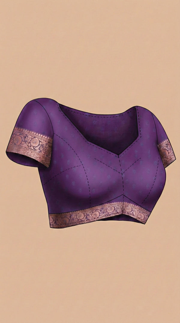 Semi Silk Classic Lavender Saree with Small Buttas