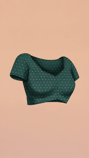Semi Silk Designer Bottle Green Saree with Small Butta Work Blouse Piece