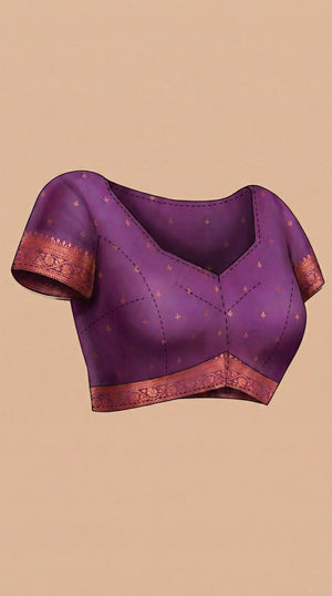 Semi Silk Rose Saree with Multicolour Zari Floral Design