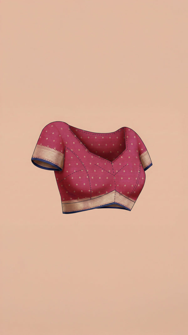 Chanderi Silk Premium Peacock Blue Saree with Geometric Square Motifs