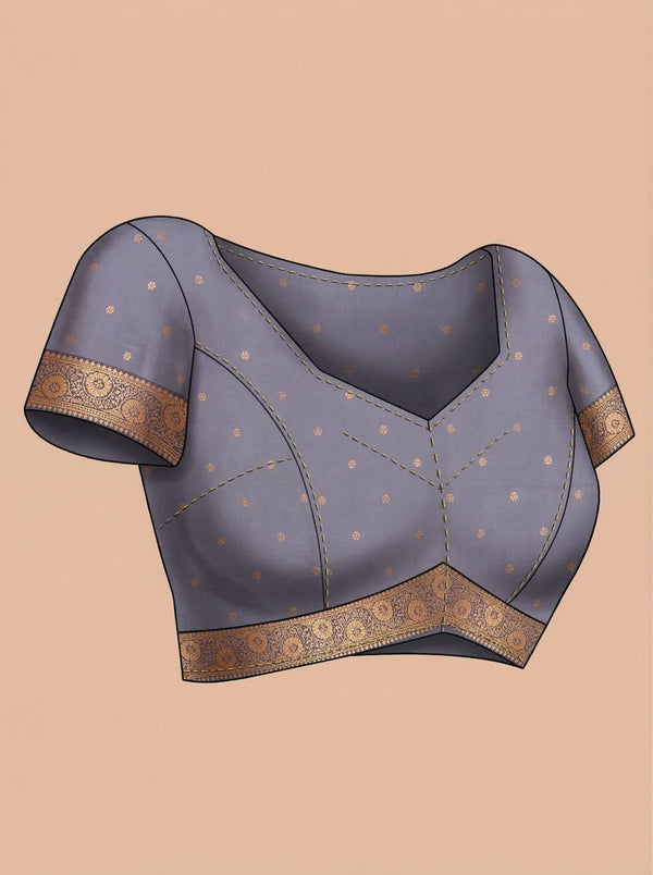 Art Silk Blue Saree with Classic Floral Butta Prints and Designer Pallu