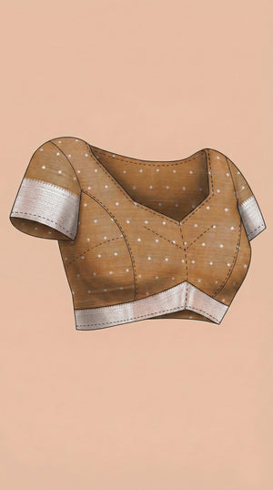 Semi Silk Classic Brown Saree with Small Butta Work