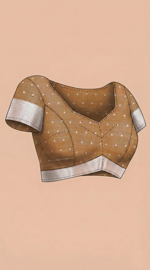Semi Silk Classic Brown Saree with Small Butta Work