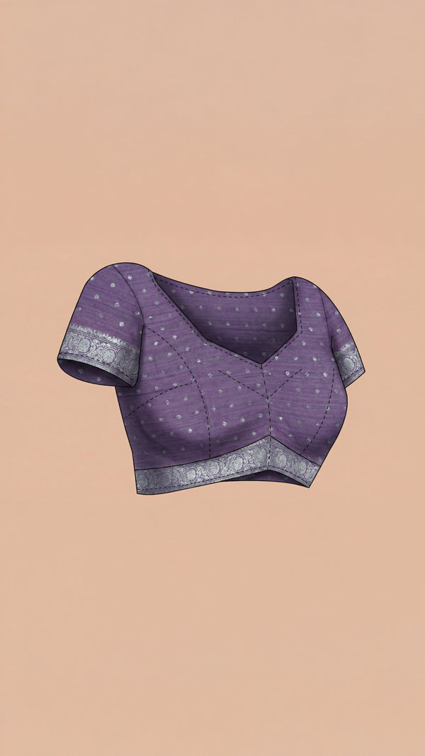 Semi Silk Classic Pinot Noir Saree with Detailed Paisley Design