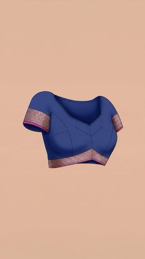 Semi Silk Elegant Kingfisher Blue Saree with Paisley Pattern Work