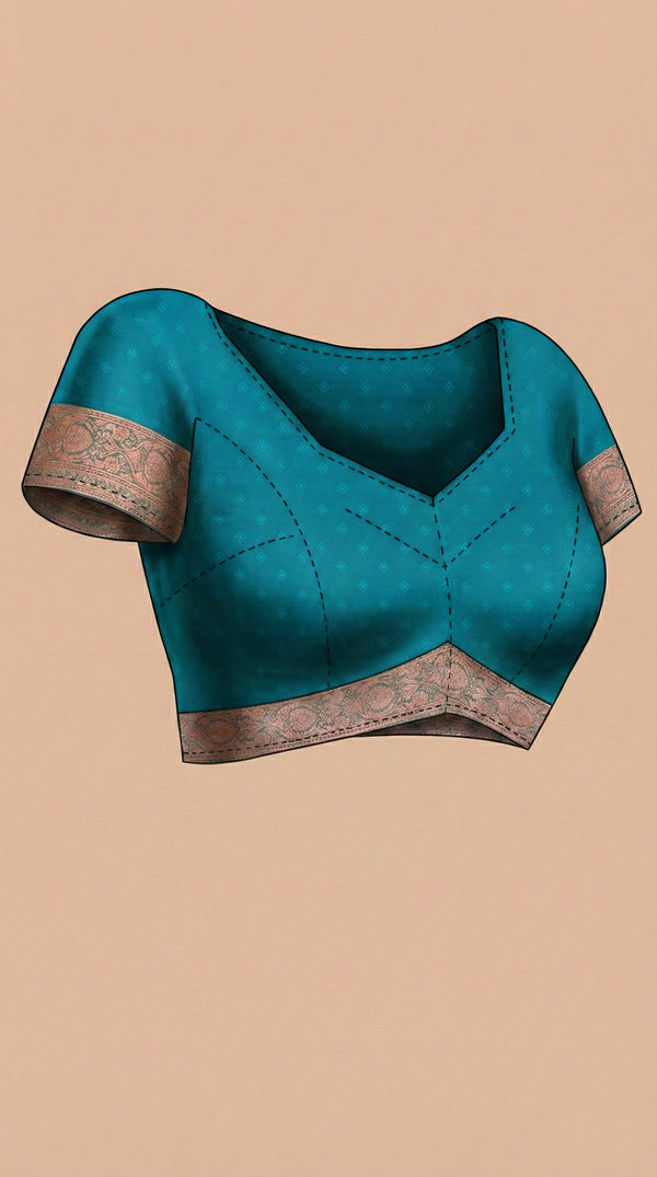 Semi Silk Elegant Chocolate Brown Saree with Spread Diamond Pattern