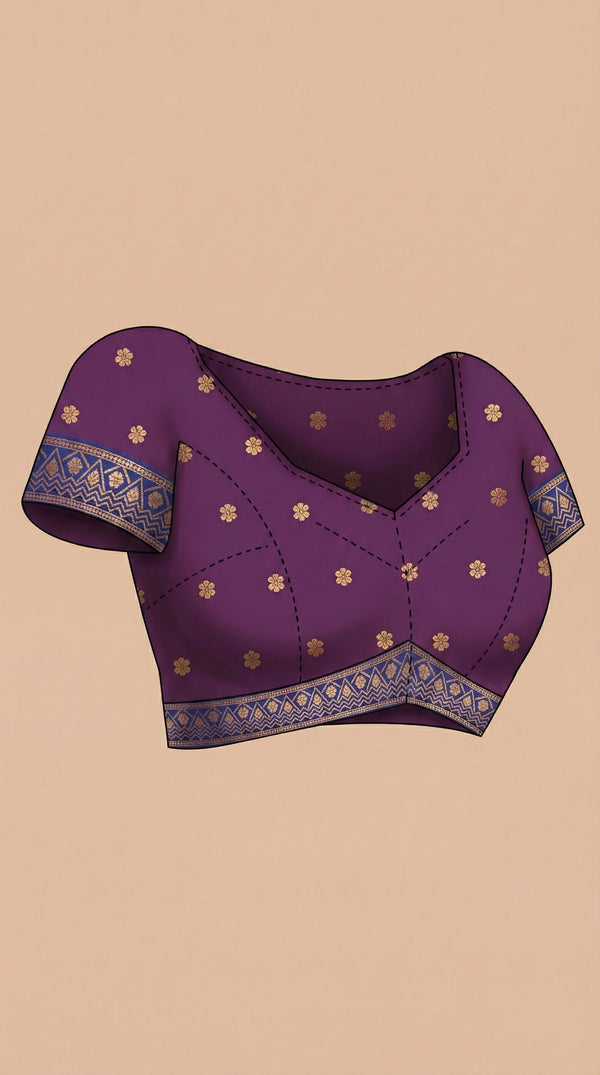Semi Silk Premium Hot Pink Saree with Floral Butta Design