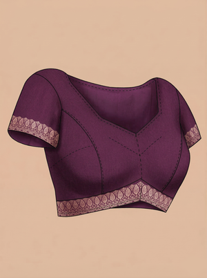 Vijithra Silk Wine Purple Stone Work Designer Saree