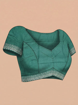 Vijithra Silk Elegant Green  Stone Work Party Wear Saree