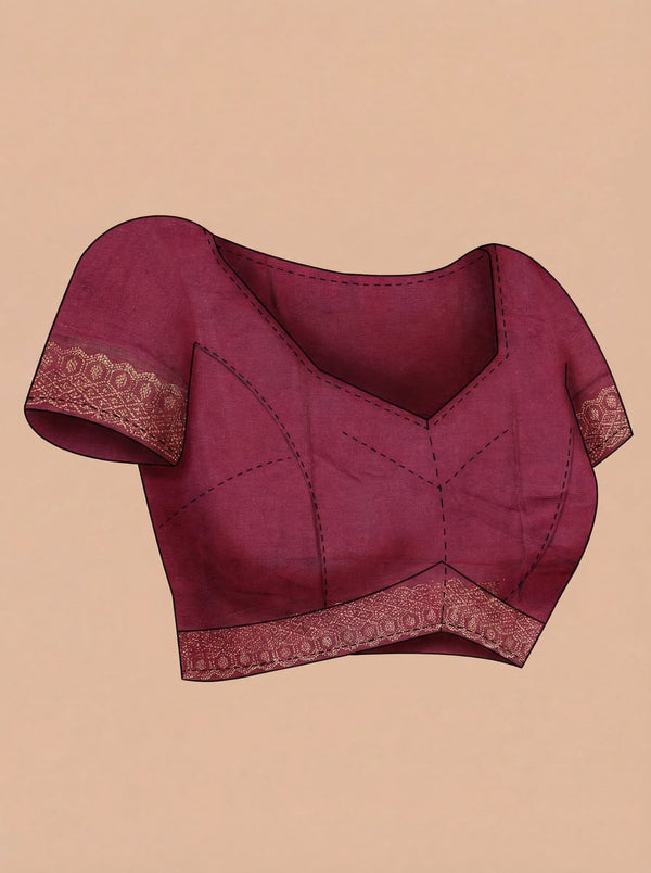 Vijithra Silk Maroon Red Stone Work  Border Designer Saree