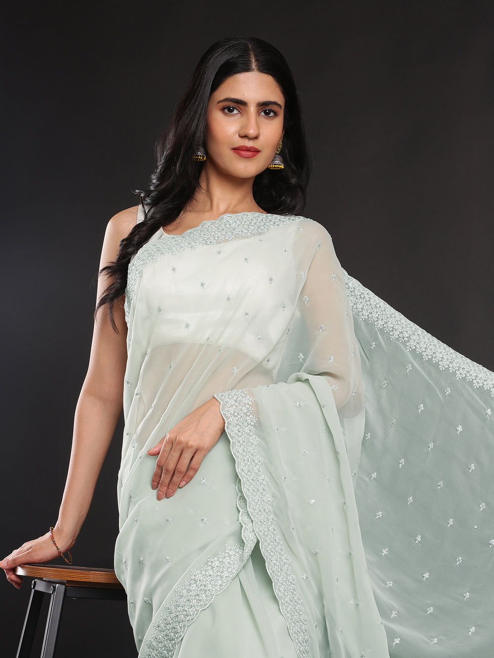 Meadow Mist Georgette Fancy Saree