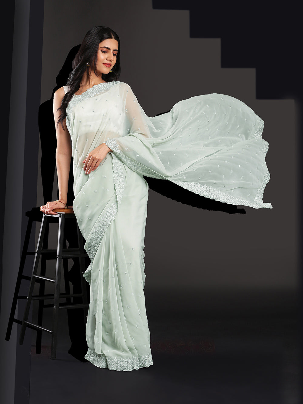 Meadow Mist Georgette Fancy Saree