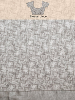 Sandal Multi Color Digital Print Linen Saree