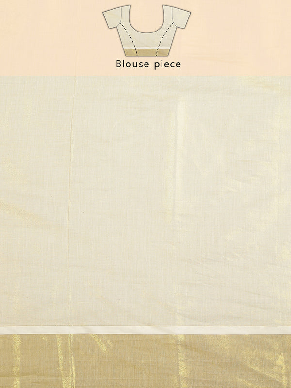Golden Tissue Set Saree With Brown Color Digital Modern Floral Prints And Brown Tassels