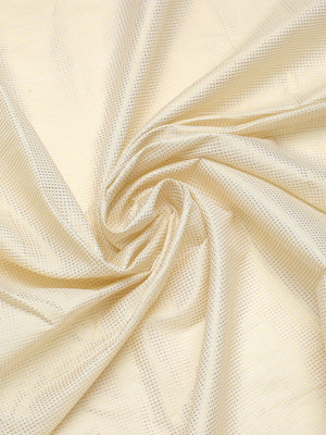 Off-White Cotton Saree with Mini Golden Dots & Golden Zari Pallu