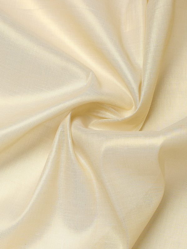 Golden Tissue Set Saree with Golden With Teal Dual Kasavu Layered Border And Teal & Cream Tassels