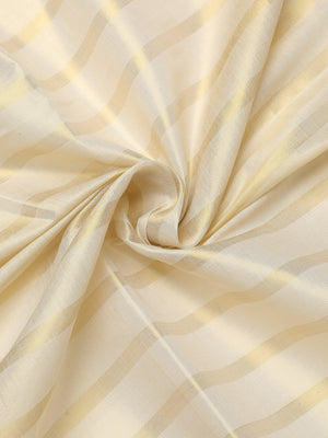 Minimalist Golden Tissue Borderless Set Saree with All-Over Golden Stripes & Black Tassels