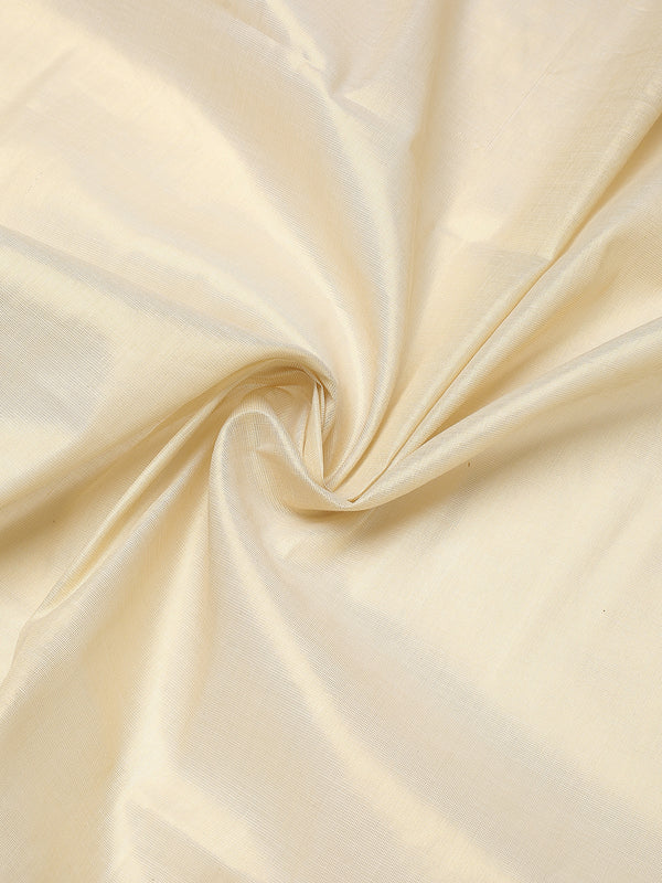 Golden Tissue Plain Set Saree with Classic Golden Stripes on a Kasavu-Bordered Pallu.