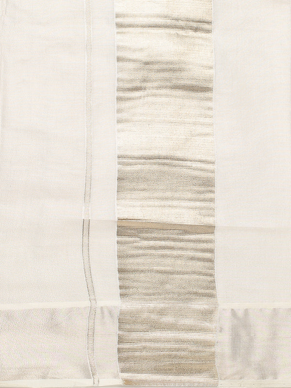 Antique Golden Plain Tissue Saree with Matching Antique Kasavu Border