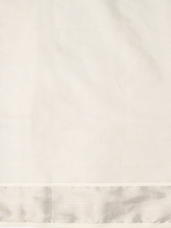 Antique Golden Plain Tissue Saree with Matching Antique Kasavu Border