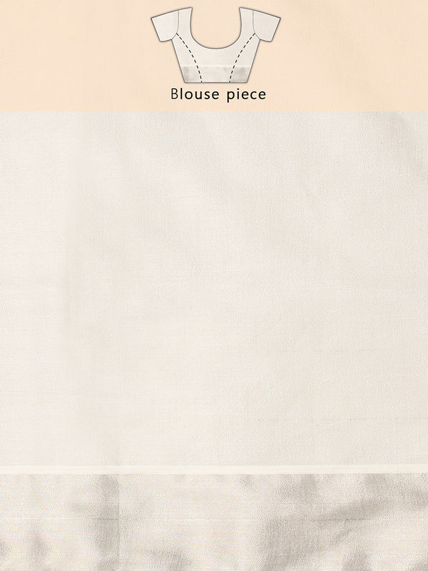 Antique Golden Plain Tissue Saree with Matching Antique Kasavu Border