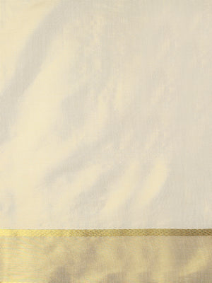 Golden Tissue Saree with Peacock Design on Pallu & Golden Zari Border