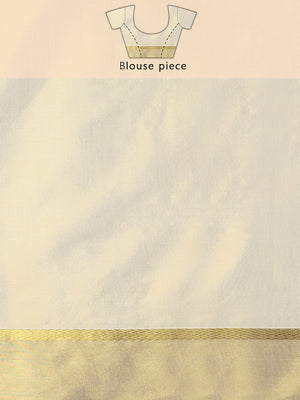 Golden Tissue Saree with Peacock Design on Pallu & Golden Zari Border