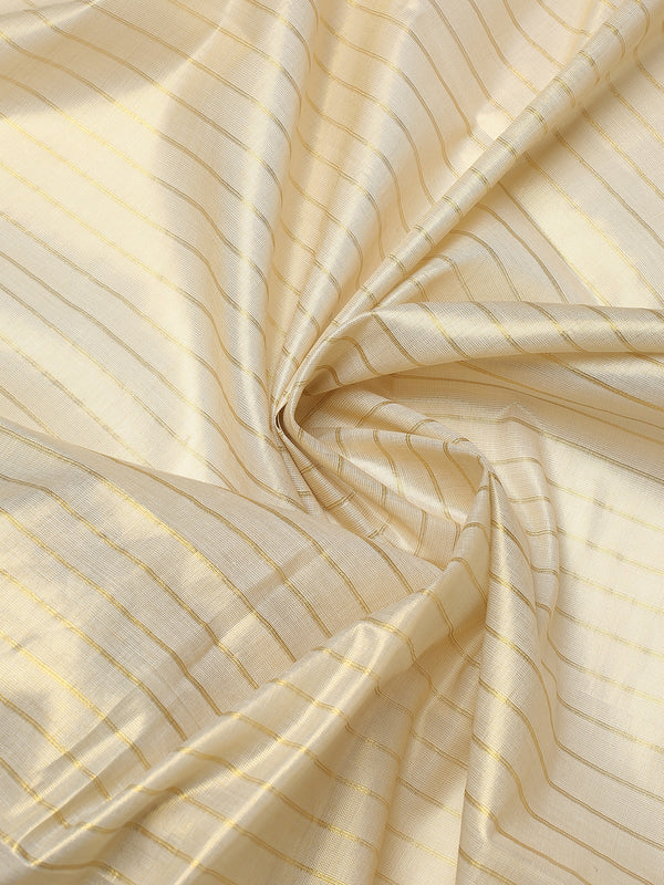 Golden Tissue Saree with Small Checks, Heart Pallu Design & Golden Tassels